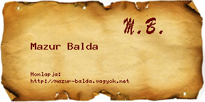 Mazur Balda névjegykártya